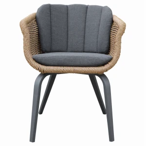 ΠΟΛΥΘΡΟΝΑ VICTUS HM6559.01 ΑΛΟΥΜΙΝΙΟ & OLEFIN ΓΚΡΙ-TWIST WICKER 60x62x76Yεκ
