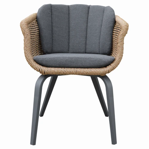 ΠΟΛΥΘΡΟΝΑ VICTUS HM6559.01 ΑΛΟΥΜΙΝΙΟ & OLEFIN ΓΚΡΙ-TWIST WICKER 60x62x76Yεκ