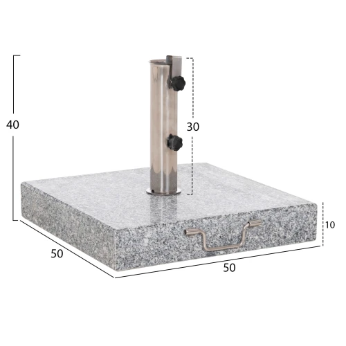 ΒΑΣΗ ΟΜΠΡΕΛΑΣ ΓΡΑΝΙΤΗ 60KG ΜΕ ΧΕΡΟΥΛΙ & ΡΟΔΕΣ HM6565--ΣΩΛΗΝΑΣ ΔΙΑΜΕΤΡΟΥ Φ58