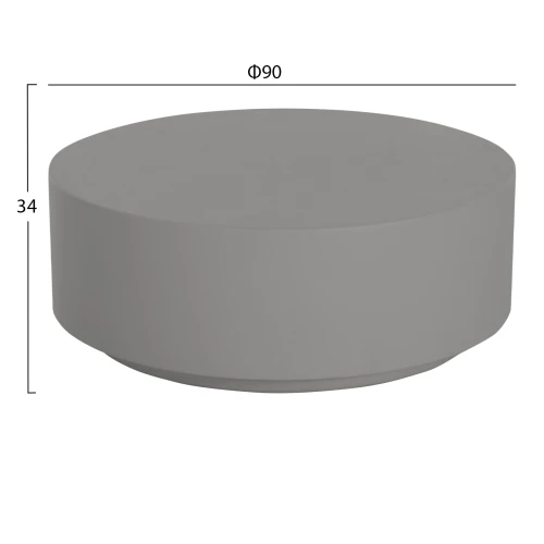 ΤΡΑΠΕΖΙ ΜΕΣΗΣ FIBER CEMENT ΣΤΡΟΓΓΥΛΟ KYOKO HM6579.01 ΓΚΡΙ Φ90x30Υεκ.