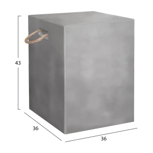ΣΚΑΜΠΟ ΤΕΤΡΑΓΩΝΟ FIBER CEMENT ΜΕ ΧΕΡΟΥΛΙΑ ZAK HM6581.01 ΣΕ ΓΚΡΙ 36x36x45.5Υεκ