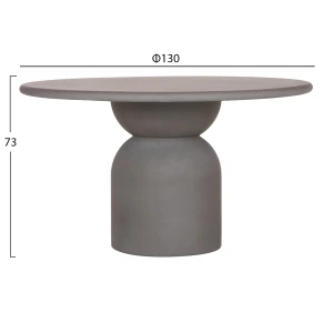 ΤΡΑΠΕΖΙ ΤΡΑΠΕΖΑΡΙΑΣ ΣΤΡΟΓΓΥΛΟ KAZVIN HM6582.01 ΓΚΡΙ FIBER CEMENT Φ130x73Υεκ