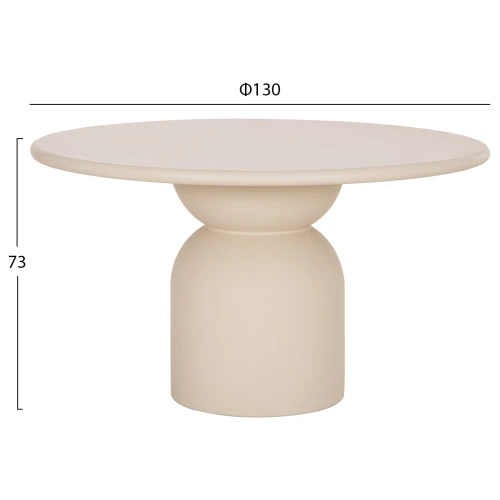 ΤΡΑΠΕΖΙ ΤΡΑΠΕΖΑΡΙΑΣ ΣΤΡΟΓΓΥΛΟ KAZVIN HM6582.02 ΜΠΕΖ FIBER CEMENT Φ130x73Υεκ