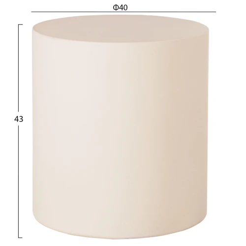 ΤΡΑΠΕΖΙ ΒΟΗΘΗΤΙΚΟ FIBER CEMENT ΣΤΡΟΓΓΥΛΟ KYOKO HM6592.02 ΜΠΕΖ Φ40x43Υεκ.