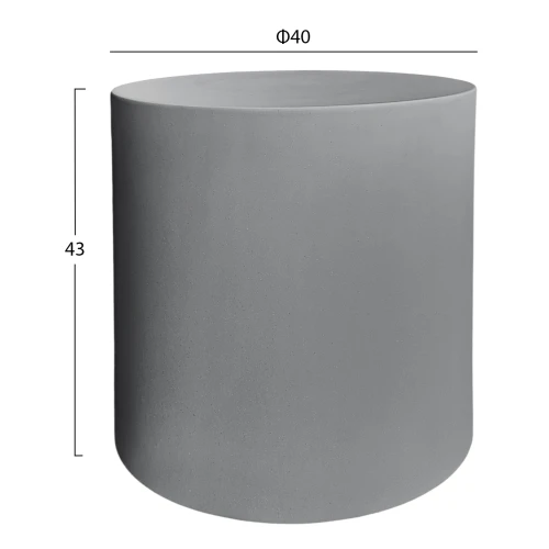 ΤΡΑΠΕΖΙ ΒΟΗΘΗΤΙΚΟ FIBER CEMENT ΣΤΡΟΓΓΥΛΟ KYOKO HM6592.01 ΓΚΡΙ Φ40x43Υεκ.