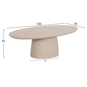 ΤΡΑΠΕΖΙ ΣΑΛΟΝΙΟΥ FIBER CEMENT ΟΒΑΛ BRECCAN HM6594.02 ΜΠΕΖ 130x70x42Υεκ