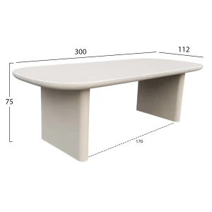 ΤΡΑΠΕΖΙ ΤΡΑΠΕΖΑΡΙΑΣ AZAMI HM6601.02 ΜΠΕΖ FIBER CEMENT 300x112x75Υεκ.