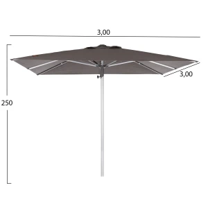 ΟΜΠΡΕΛΑ ΕΠΑΓΓΕΛΜΑΤΙΚΗ GLADELL 3X3m HM6604.01 ΓΚΡΙ ΠΑΝΙ-ΑΝΟΔΙΩΜΕΝΟ ΑΛΟΥΜΙΝΙΟ