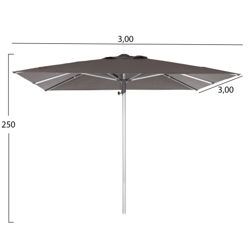 ΟΜΠΡΕΛΑ ΕΠΑΓΓΕΛΜΑΤΙΚΗ GLADELL 3X3m HM6604.01 ΓΚΡΙ ΠΑΝΙ-ΑΝΟΔΙΩΜΕΝΟ ΑΛΟΥΜΙΝΙΟ