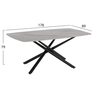 ΤΡΑΠΕΖΙ ΤΡΑΠΕΖΑΡΙΑΣ ISKA HM18423 ΚΕΡΑΜΙΚΟ TOP ΣΕ ΛΕΥΚΟ/ΚΑΦΕ ΜΑΡΜΑΡΟ 178x89x79Υεκ