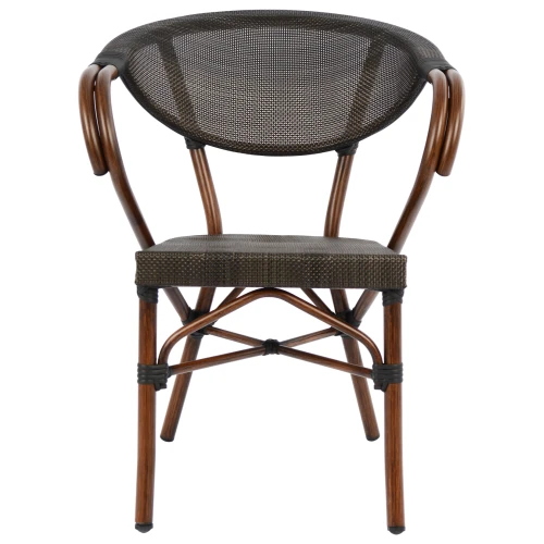 ΠΟΛΥΘΡΟΝΑ ΑΛΟΥΜΙΝΙΟΥ CLAY BAMBOO LOOK ΚΑΦΕ ΜΕ TEXTLINE HM5025 60,5x59x81Υ
