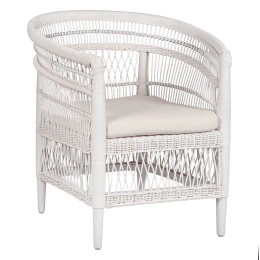 ΠΟΛΥΘΡΟΝΑ MALAWI HM9635.02 ΞΥΛΟ ΜΑΟΝΙ ΜΕ RATTAN ΛΕΥΚΟ--Β'ΔΙΑΛΟΓΗΣ 80x70x86Υεκ.