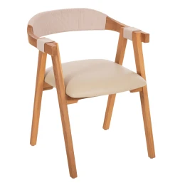 ΠΟΛΥΘΡΟΝΑ RIMINI HM9867.07 ΞΥΛΟ TEAK ΦΥΣΙΚΟ-ΜΠΕΖ ΣΧΟΙΝΙ &amp; PU ΚΑΘΙΣΜΑ 60x61x75,5Υεκ.