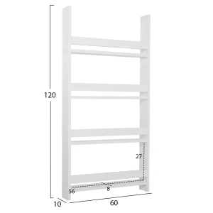 ΡΑΦΙΕΡΑ ΤΟΙΧΟΥ SANI HM18224.01 ΜΕΛΑΜΙΝΗ ΣΕ ΛΕΥΚΟ 60x10x120Υεκ. (4 ΡΑΦΙΑ)
