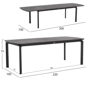 ΤΡΑΠΕΖΙ ΕΠΕΚΤΕΙΝΟΜΕΝΟ SYMPO HM6415.01 ΓΚΡΙ ΑΛΟΥΜΙΝΙΟ 220-300x100x75Υεκ
