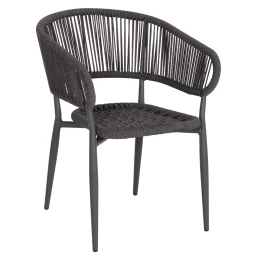 ΠΟΛΥΘΡΟΝΑ ΑΛΟΥΜΙΝΙΟΥ EULO HM5783.21 ΓΚΡΙ-TWISTED RATTAN ΓΚΡΙ 57x63x77Υεκ.