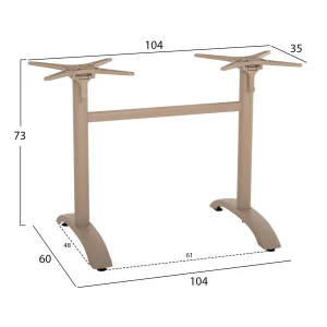 ΒΑΣΗ ΑΛΟΥΜΙΝΙΟΥ ΔΙΣΤΗΛΗ ΜΕ ΑΝΑΔΙΠΛΟΥΜΕΝΟΥΣ ΣΤΑΥΡΟΥΣ HM468.25 ΚΑΠΟΥΤΣΙΝΟ 78x59,5x73Υ