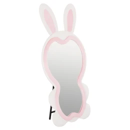 ΠΑΙΔΙΚΟΣ ΚΑΘΡΕΦΤΗΣ ΔΑΠΕΔΟΥ BUNNY HM4489.01 MDF ΡΟΖ &amp; ΛΕΥΚΟ-ΜΑΥΡΟ STAND 80x162Υεκ.