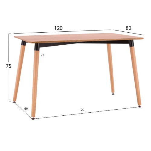 ΣΕΤ ΤΡΑΠΕΖΑΡΙΑΣ 5ΤΜΧ VANESSA HM21181 MDF TOP ΣΕ ΦΥΣΙΚΟ-ΣΚΕΛΕΤΟΣ ΣΕ ΦΥΣΙΚΟ