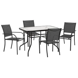 ΣΕΤ ΤΡΑΠΕΖΑΡΙΑΣ 5ΤΜΧ REDAN HM21223.01 ΤΡΑΠΕΖΙ &amp; 4 ΠΟΛΥΘΡΟΝΕΣ ΣΕ ΜΑΥΡΟ