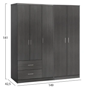 ΝΤΟΥΛΑΠΑ 5ΦΥΛΛΗ CAESAR HM21234.01 ΜΕΛΑΜΙΝΗ ΧΡΩΜΑ ZEBRANO 150x42.5x181Υεκ