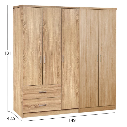 ΝΤΟΥΛΑΠΑ 5ΦΥΛΛΗ CAESAR HM21234.02 ΜΕΛΑΜΙΝΗ ΧΡΩΜΑ SONAMA 150x42.5x181Υεκ