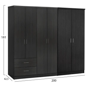 ΝΤΟΥΛΑΠΑ 6ΦΥΛΛΗ BLAKELY HM21235.01 ΜΕΛΑΜΙΝΗ ΧΡΩΜΑ ZEBRANO 201x43x181Υεκ