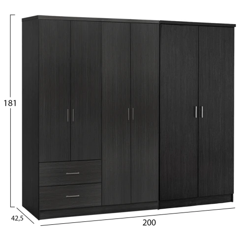 ΝΤΟΥΛΑΠΑ 6ΦΥΛΛΗ BLAKELY HM21235.01 ΜΕΛΑΜΙΝΗ ΧΡΩΜΑ ZEBRANO 201x43x181Υεκ