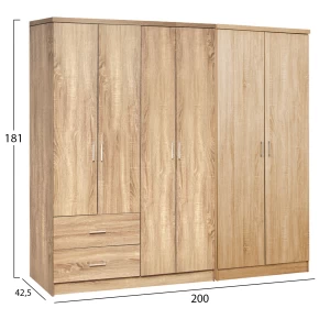 ΝΤΟΥΛΑΠΑ 6ΦΥΛΛΗ BLAKELY HM21235.02 ΜΕΛΑΜΙΝΗ ΧΡΩΜΑ SONAMA 201x43x181Υεκ