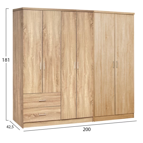 ΝΤΟΥΛΑΠΑ 6ΦΥΛΛΗ BLAKELY HM21235.02 ΜΕΛΑΜΙΝΗ ΧΡΩΜΑ SONAMA 201x43x181Υεκ