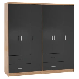 ΝΤΟΥΛΑΠΑ 6ΦΥΛΛΗ CAESAR HM21236.01 ΜΕΛΑΜΙΝΗ SONAMA &amp; ΣΚΟΥΡΟ ΓΚΡΙ 180x42,5Χ181Υεκ.