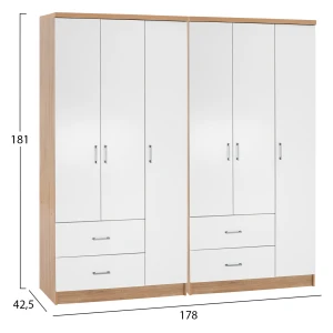 ΝΤΟΥΛΑΠΑ 6ΦΥΛΛΗ CAESAR HM21236.02 ΜΕΛΑΜΙΝΗ SONAMA & ΛΕΥΚΟ 180x42,5Χ181Υεκ.