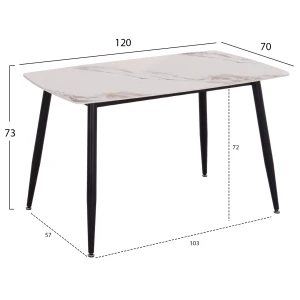 ΣΕΤ ΤΡΑΠΕΖΑΡΙΑΣ 5ΤΜΧ RAVEN HM21266.02 ΚΕΡΑΜΙΚΟ TOP CALACATTA--ΚΡΕΜ PU