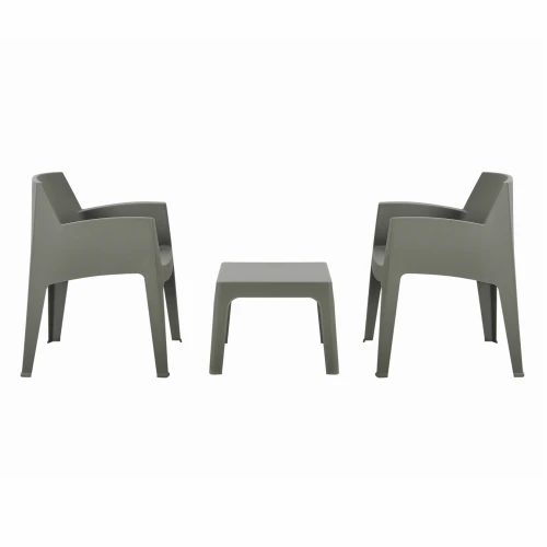 ΣΕΤ 3ΤΜΧ ΠΟΛΥΠΡΟΠΥΛΕΝΙΟΥ SLEEK HM21267.05 ΤΡΑΠΕΖΑΚΙ & 2 ΠΟΛΥΘΡΟΝΕΣ-DARK OLIVE GREEN