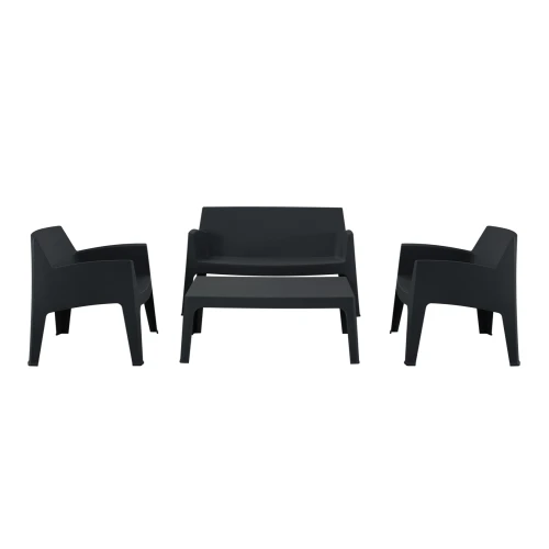 ΣΕΤ ΣΑΛΟΝΙ ΕΞ.ΧΩΡΟΥ 4ΤΜΧ SLEEK HM21268.02 ΜΑΥΡΟ ΠΟΛΥΠΡΟΠΥΛΕΝΙΟ