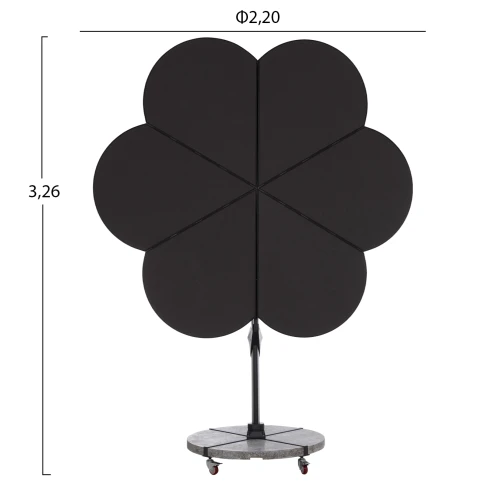 ΟΜΠΡΕΛΑ ΜΕ ΒΑΣΗ ΣΕΙΡΑ CANNOPY (flower) HM21286.01 ΑΛΟΥΜΙΝΙΟ-ΓΡΑΝΙΤΗΣ-ΜΟΛΥΒΙ ΧΡΩΜΑ 2,38x2,2μ