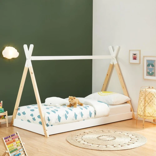ΚΡΕΒΑΤΙ ΠΑΙΔΙΚΟ ΜΕ ΣΤΡΩΜΑ MUNK HM21308 ΞΥΛΟ ΠΕΥΚΟΥ ΦΥΣΙΚΟ-ΛΕΥΚΟ--ΣΤΡΩΜΑ 90x190εκ
