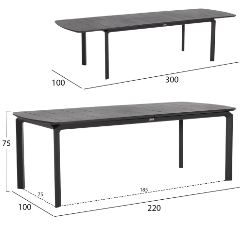 ΣΕΤ ΤΡΑΠΕΖΑΡΙΑΣ ΕΞ.ΧΩΡΟΥ 6 ΘΕΣΕΩΝ ELARA HM10726.01 ΓΚΡΙ ΑΛΟΥΜΙΝΙΟ-ΕΠΕΚΤΕΙΝΟΜΕΝΟ ΤΡΑΠΕΖΙ