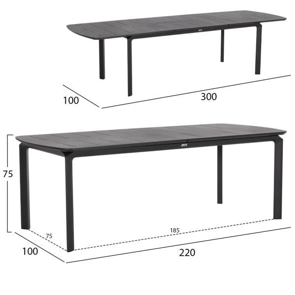ΣΕΤ ΤΡΑΠΕΖΑΡΙΑΣ ΕΞ.ΧΩΡΟΥ 6 ΘΕΣΕΩΝ ELARA HM10726.01 ΓΚΡΙ ΑΛΟΥΜΙΝΙΟ-ΕΠΕΚΤΕΙΝΟΜΕΝΟ ΤΡΑΠΕΖΙ