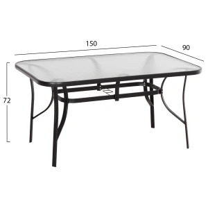 ΣΕΤ ΤΡΑΠΕΖΑΡΙΑΣ 5ΤΜΧ BRUNO HM10729.03 ΚΑΡΕΚΛΕΣ ΜΕΤΑΛΛΙΚΕΣ & ΤΡΑΠΕΖΙ 150x90εκ ΜΑΥΡΟ