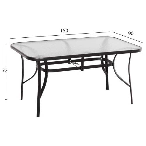ΣΕΤ ΤΡΑΠΕΖΑΡΙΑΣ 5ΤΜΧ BRUNO HM10729.03 ΚΑΡΕΚΛΕΣ ΜΕΤΑΛΛΙΚΕΣ & ΤΡΑΠΕΖΙ 150x90εκ ΜΑΥΡΟ