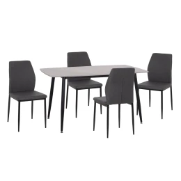 ΣΕΤ ΤΡΑΠΕΖΑΡΙΑΣ 5ΤΜΧ RAVEN HM10743 ΚΕΡΑΜΙΚΟ TOP ΓΚΡΙ ΜΑΡΜΑΡΟ--ΓΚΡΙ ΥΦΑΣΜΑ