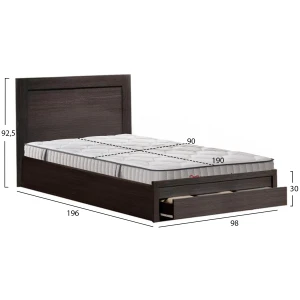 ΚΡΕΒΑΤΙ ΜΟΝΟ ΜΕ ΣΥΡΤΑΡΙ & ΣΤΡΩΜΑ MELANY HM10756.02 ΜΕΛΑΜΙΝΗ ZEBRANO--ΓΙΑ 90x190εκ