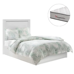 ΚΡΕΒΑΤΙ ΜΟΝΟ ΜΕ ΣΥΡΤΑΡΙ &amp; ΣΤΡΩΜΑ MELANY HM10756.05 ΜΕΛΑΜΙΝΗ ΛΕΥΚΗ--ΓΙΑ 90x190εκ