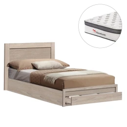 ΚΡΕΒΑΤΙ ΜΟΝΟ ΜΕ ΣΥΡΤΑΡΙ &amp; ΣΤΡΩΜΑ MELANY HM10745.02 ΜΕΛΑΜΙΝΗ SONAMA--ΓΙΑ 90x190εκ