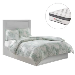ΚΡΕΒΑΤΙ ΜΕ ΣΥΡΤΑΡΙ &amp; ΣΤΡΩΜΑ MELANY HM10745.04 ΜΕΛΑΜΙΝΗ ΣΕ ΛΕΥΚΟ--ΓΙΑ 90x190εκ