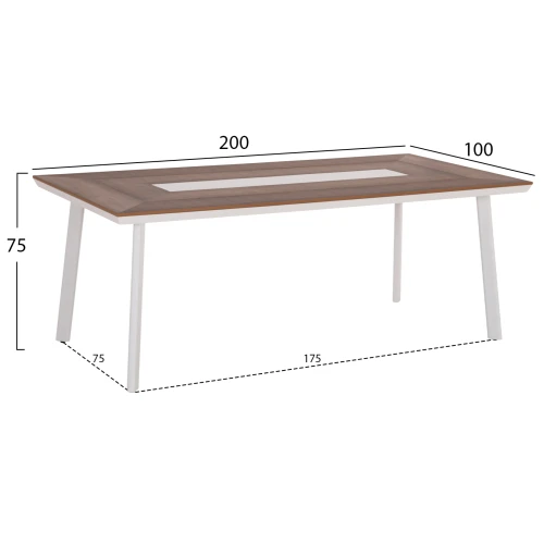 ΣΕΤ ΤΡΑΠΕΖΑΡΙΑΣ ΕΞ.ΧΩΡΟΥ 7ΤΜΧ ELARA HM10827.02 ΑΛΟΥΜΙΝΙΟ ΛΕΥΚΟ--POLYWOOD