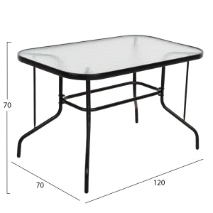 ΣΕΤ ΤΡΑΠΕΖΑΡΙΑΣ 5ΤΜΧ ADAM HM10896.03 ΤΡΑΠΕΖΙ 120x70εκ & 4 ΠΟΛΥΘΡΟΝΕΣ--ΜΑΥΡΟ