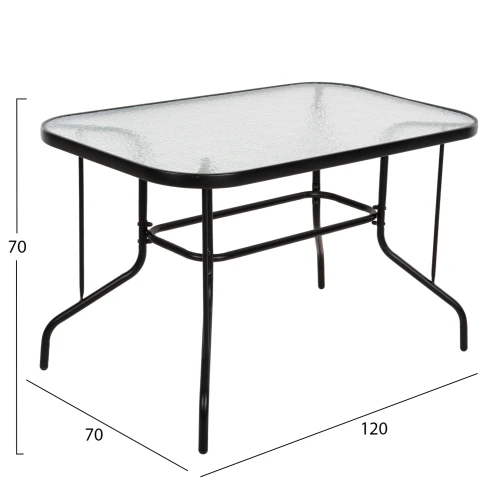 ΣΕΤ ΤΡΑΠΕΖΑΡΙΑΣ 5ΤΜΧ ADAM HM10896.03 ΤΡΑΠΕΖΙ 120x70εκ & 4 ΠΟΛΥΘΡΟΝΕΣ--ΜΑΥΡΟ