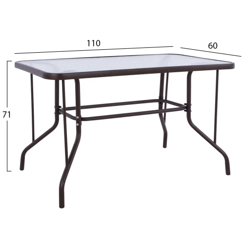 ΣΕΤ ΤΡΑΠΕΖΑΡΙΑΣ 5ΤΜΧ ADAM HM10897.02 ΤΡΑΠΕΖΙ 110x60εκ & 4 ΠΟΛΥΘΡΟΝΕΣ--ΚΑΦΕ